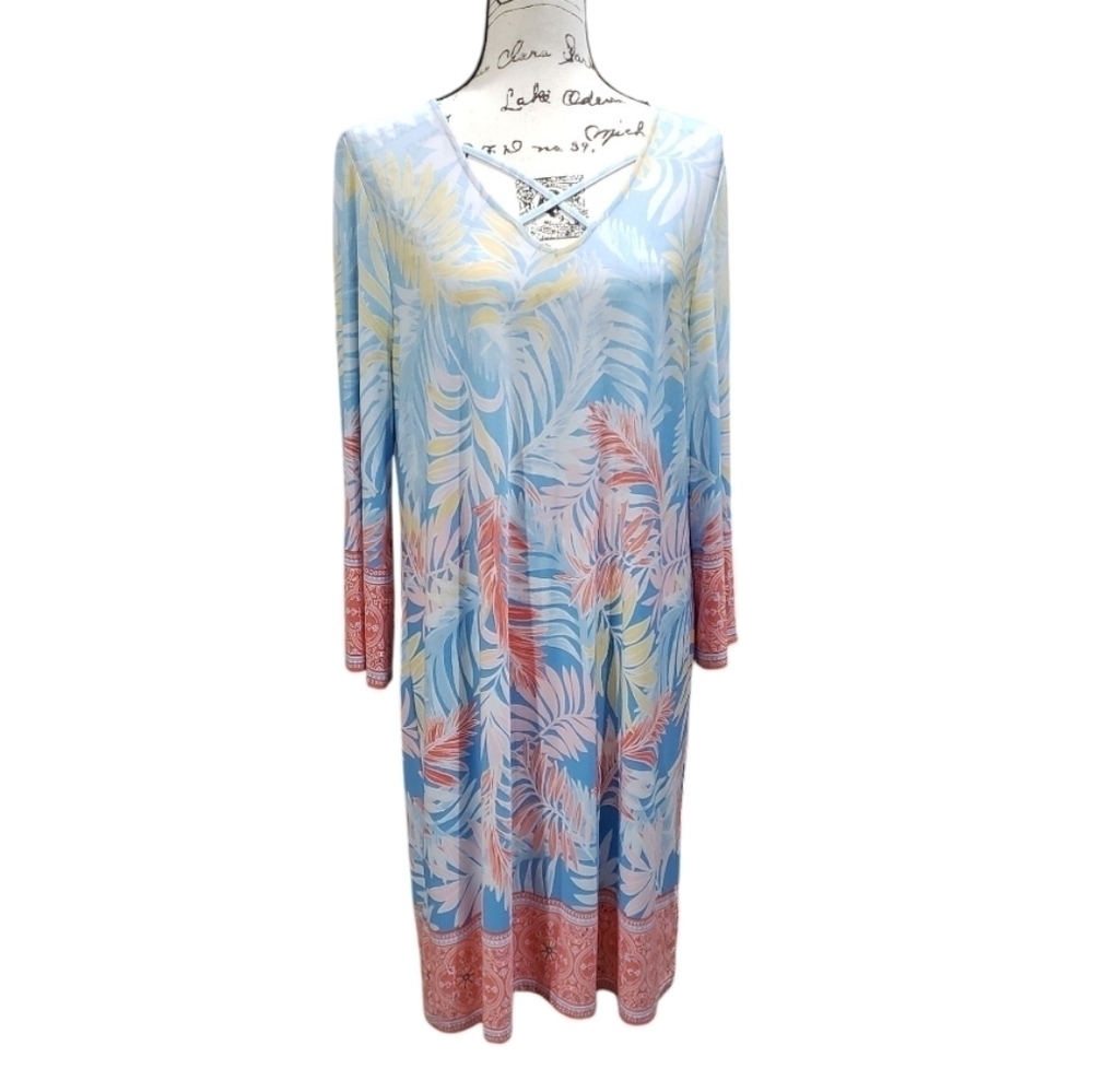 Ruby Rd. Dress With Criss-cross Neckline Detail